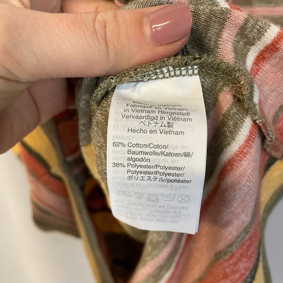 Madewell Texture & Thread Modern Tie-Front Top in Kieran Stripe Crew Neck Top S - Picture 5 of 6